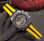 Hublot Geneve Big Bang Chronograph Watches Yellow Gummy Band